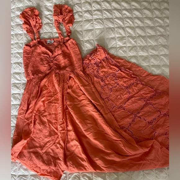 Tiare Hawaii Coral Maxi Dress - Picture 1 of 9